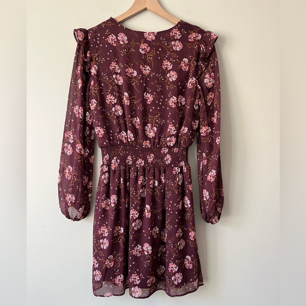 NWT Socialite Puff Sleeve Surplice Mini Dress - Picture 4 of 11